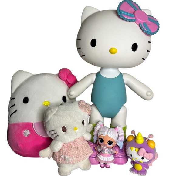 Hello Kitty Other - Hello Kitty Sanrio Plushy Doll White and Pink Bundle Set